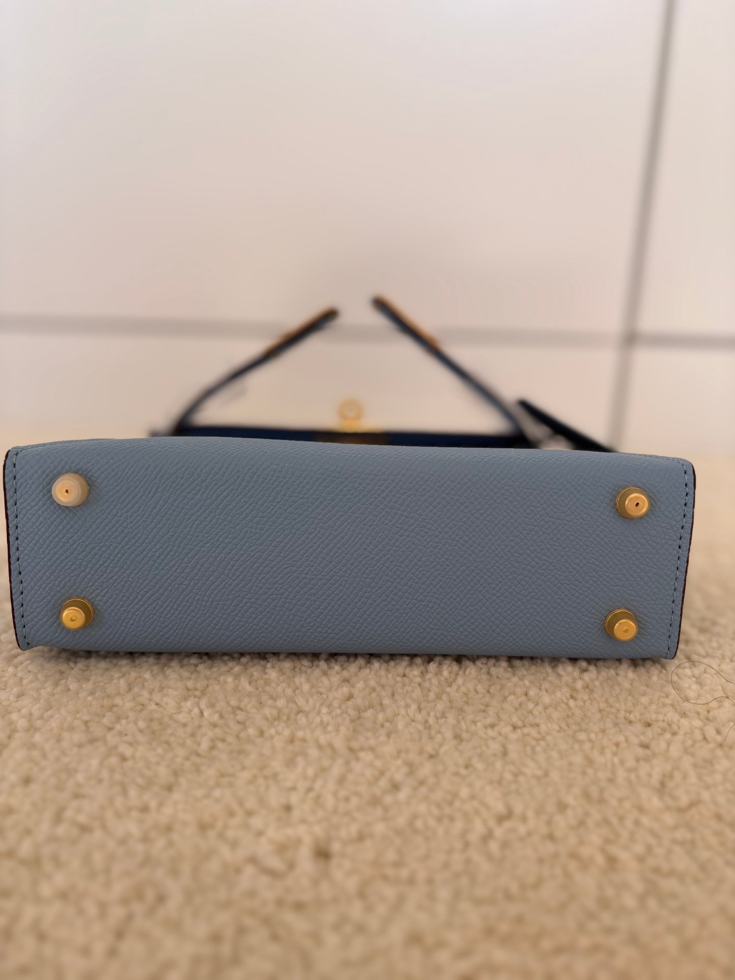 Sac Kelly Élégance 19 cm – Bleu Ciel