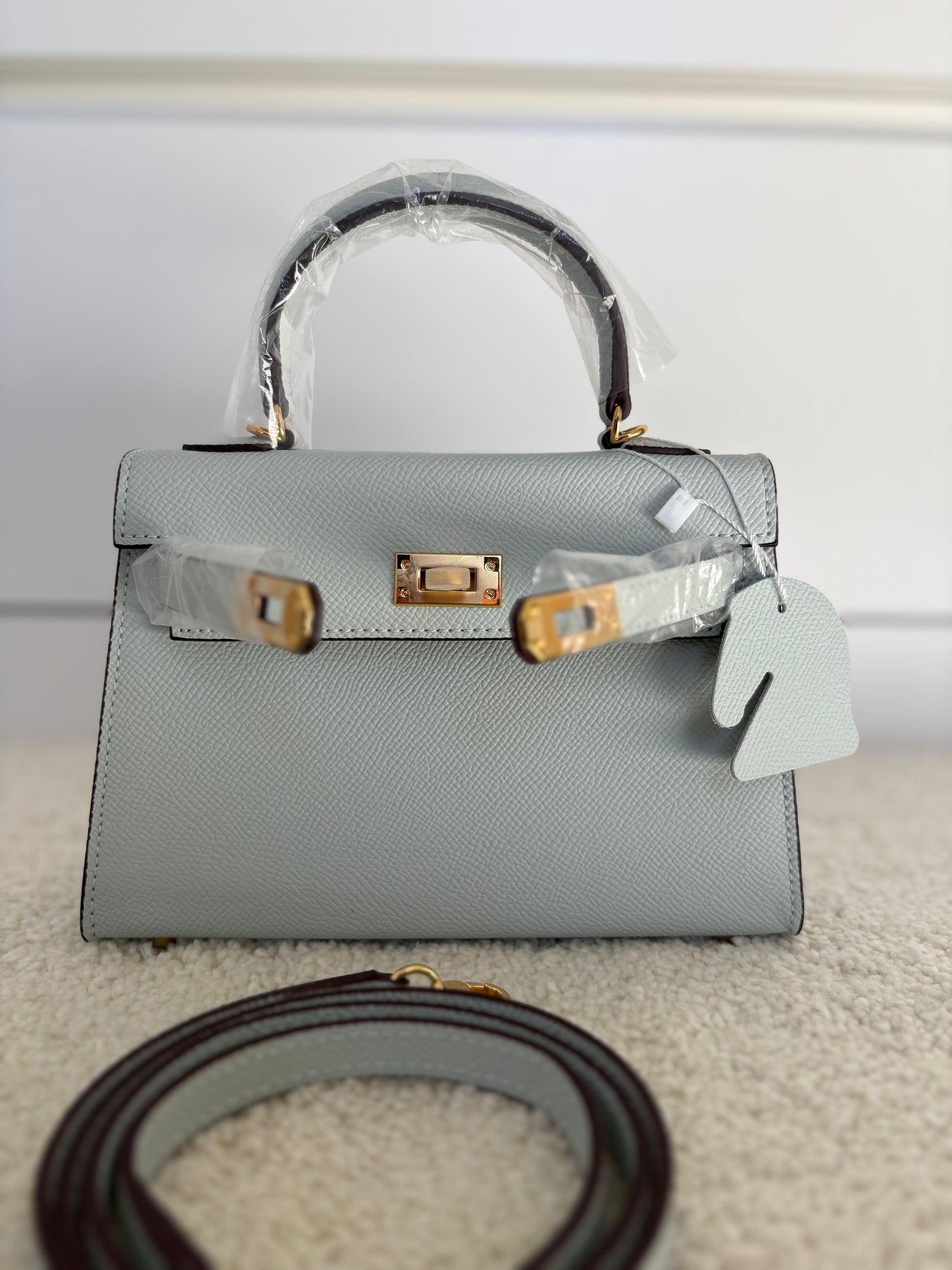 Sac Kelly Élégance 19 cm – Bleu Azur