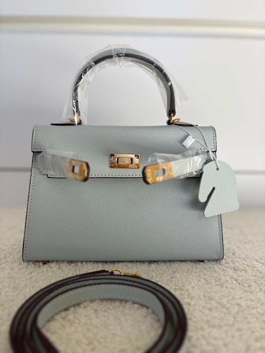 Sac Kelly Élégance 19 cm – Bleu Azur