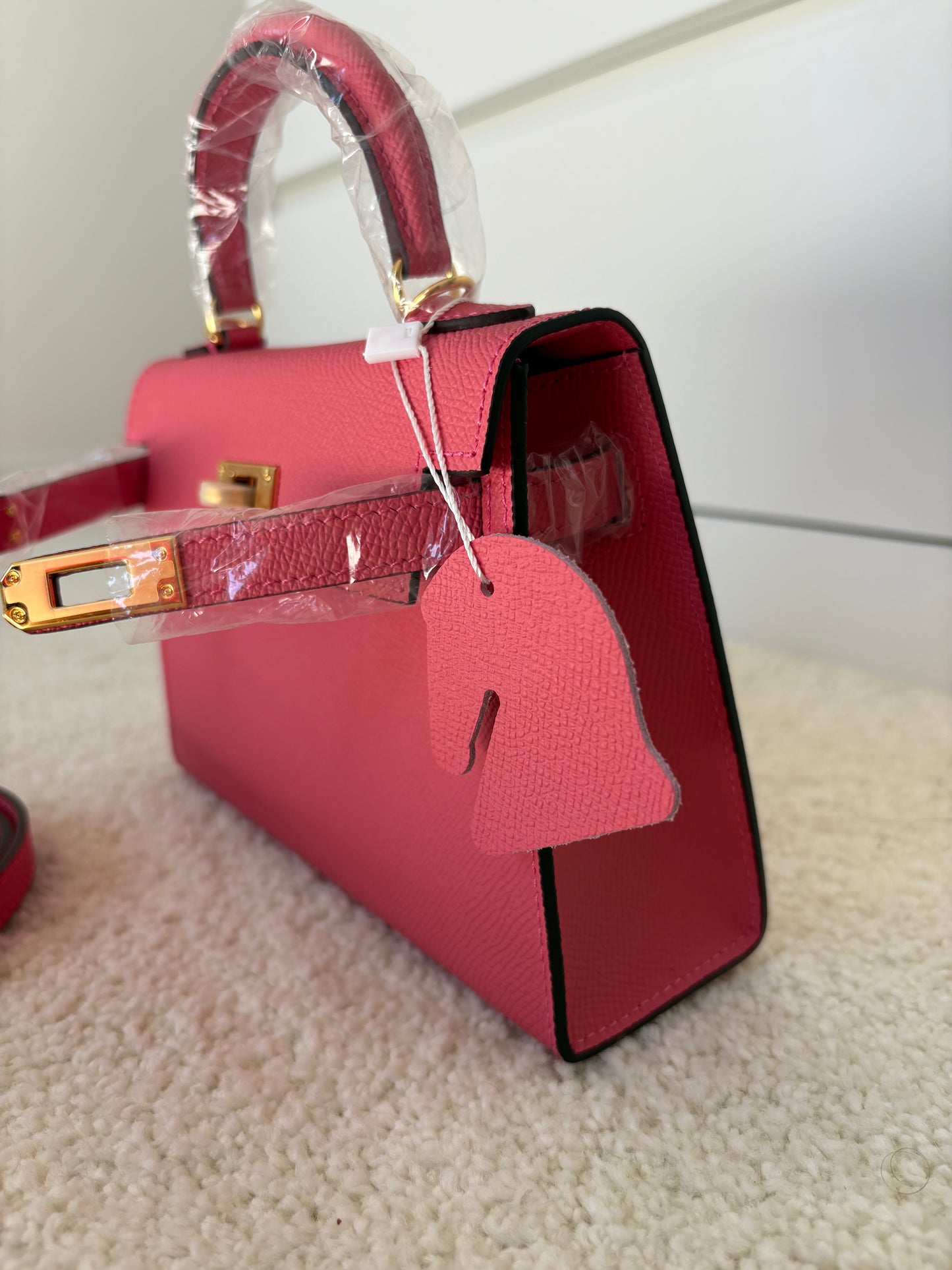 Sac Kelly Élégance 19 cm – Rouge Cerise
