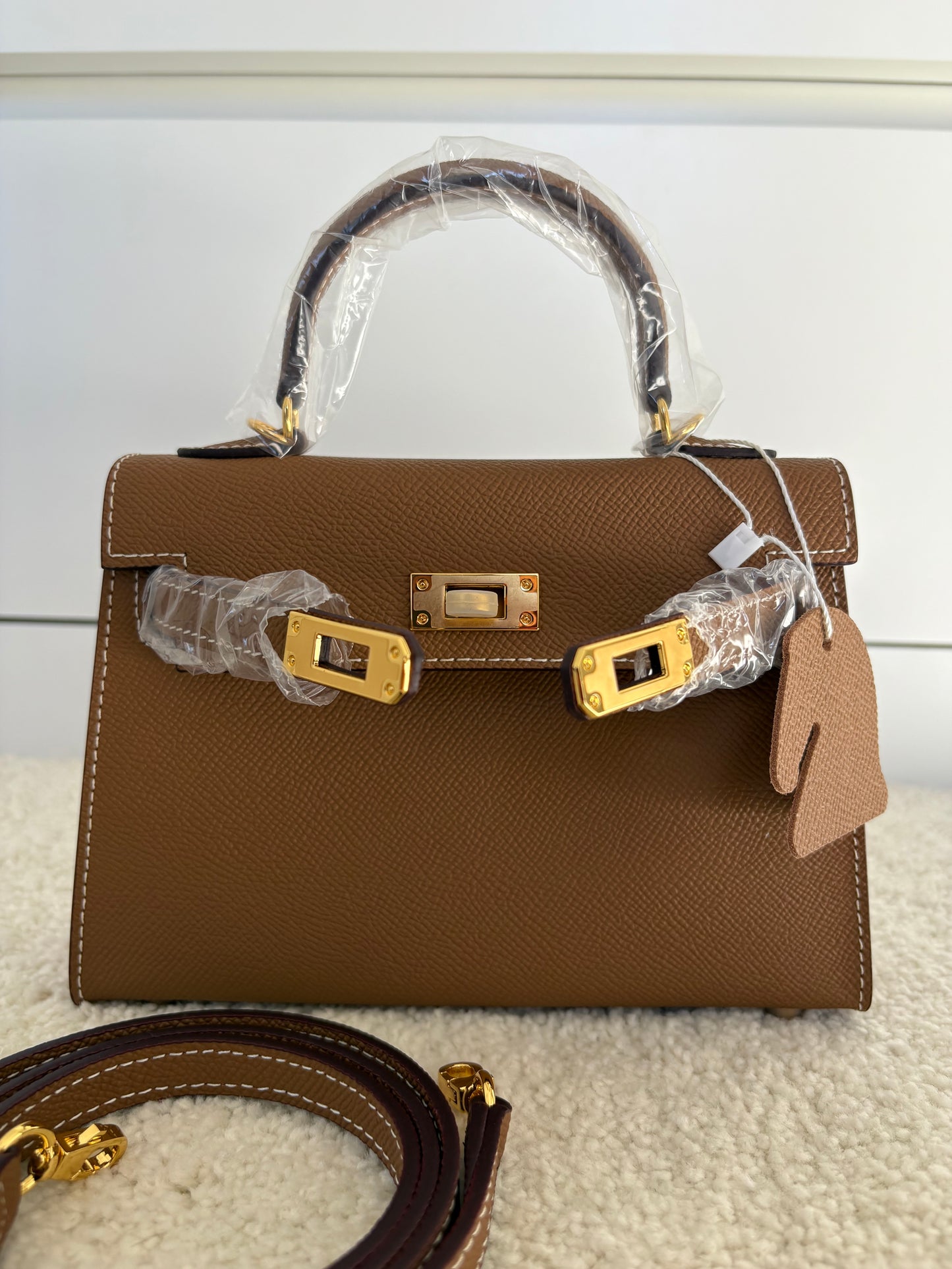 Sac Kelly Élégance 19 cm – Marron  Intense