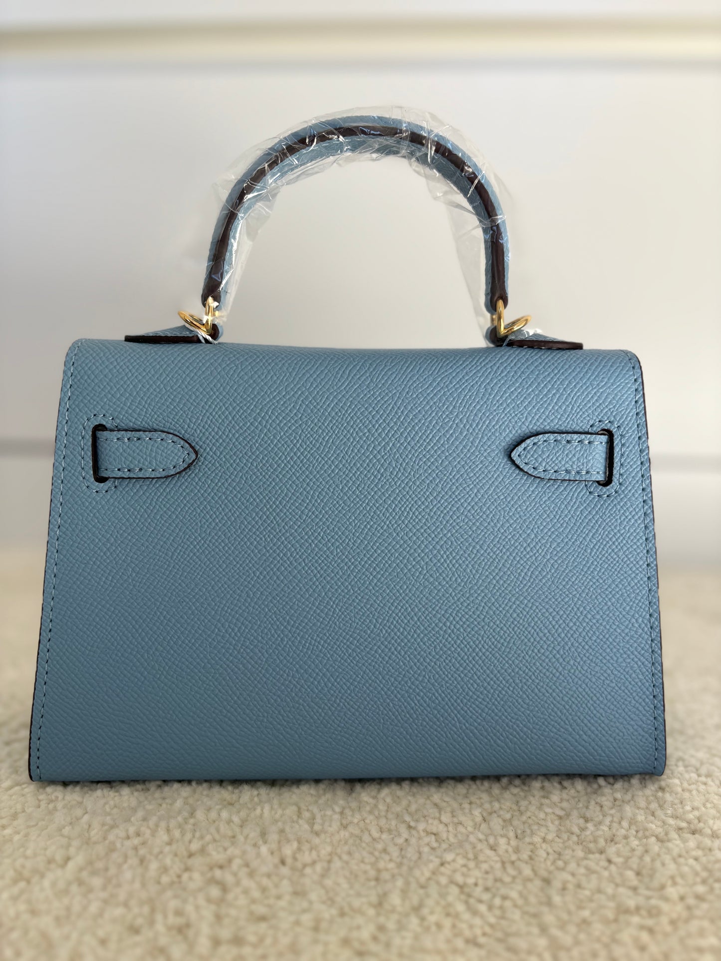 Sac Kelly Élégance 19 cm – Bleu Ciel