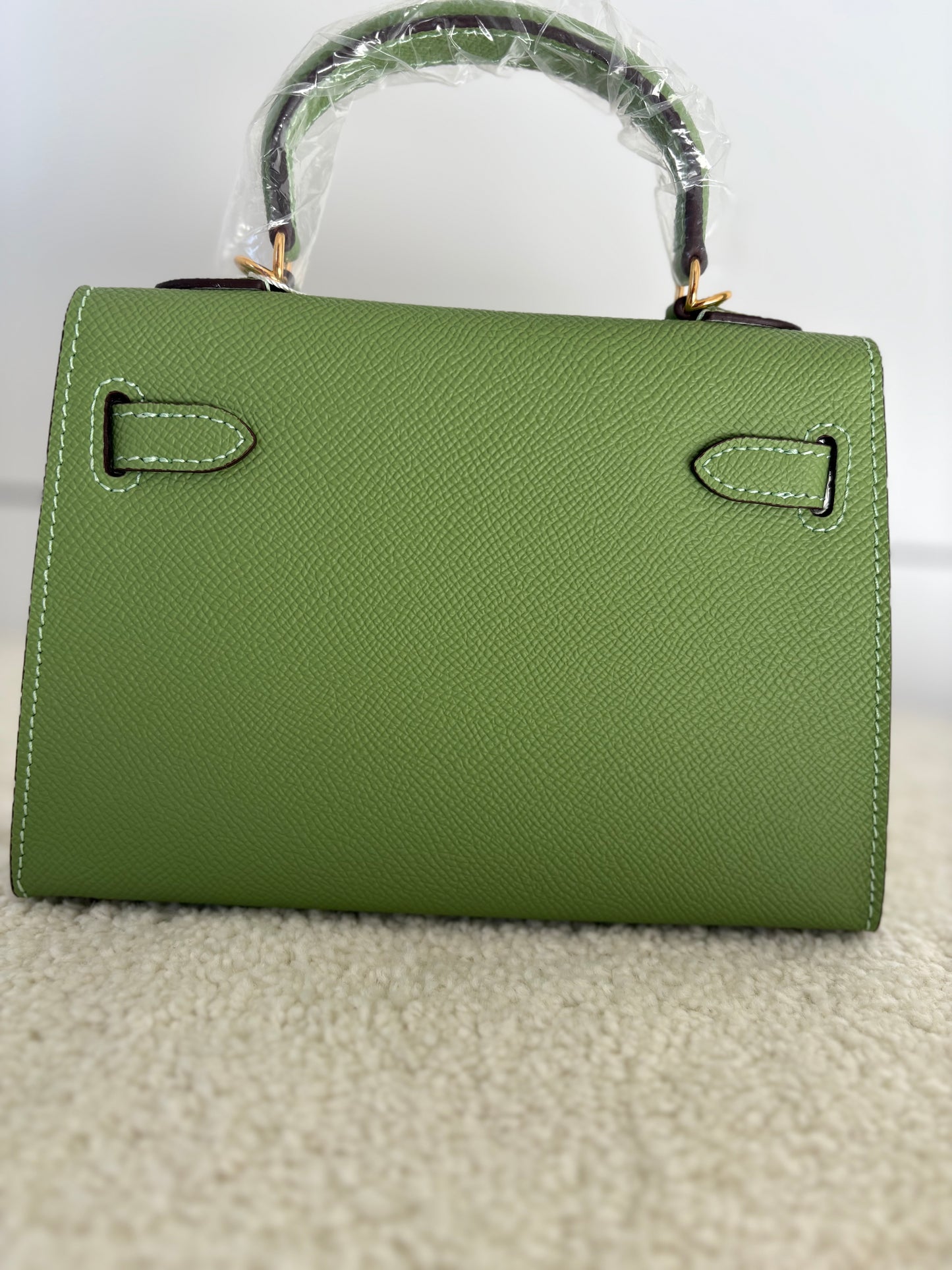 Sac Kelly Élégance 19 cm – Vert Olive
