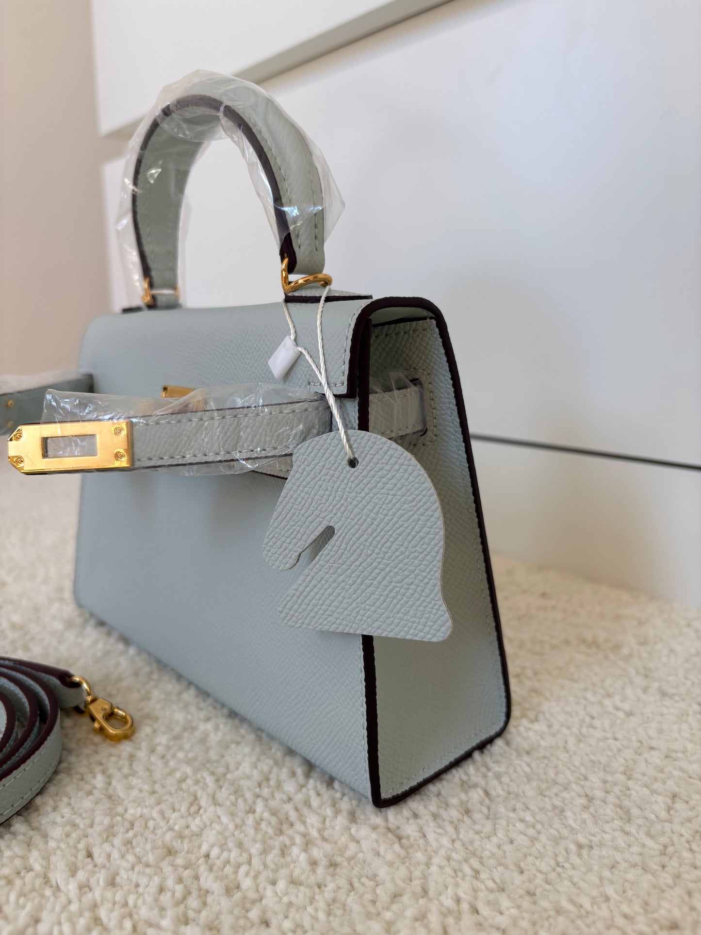 Sac Kelly Élégance 19 cm – Bleu Azur