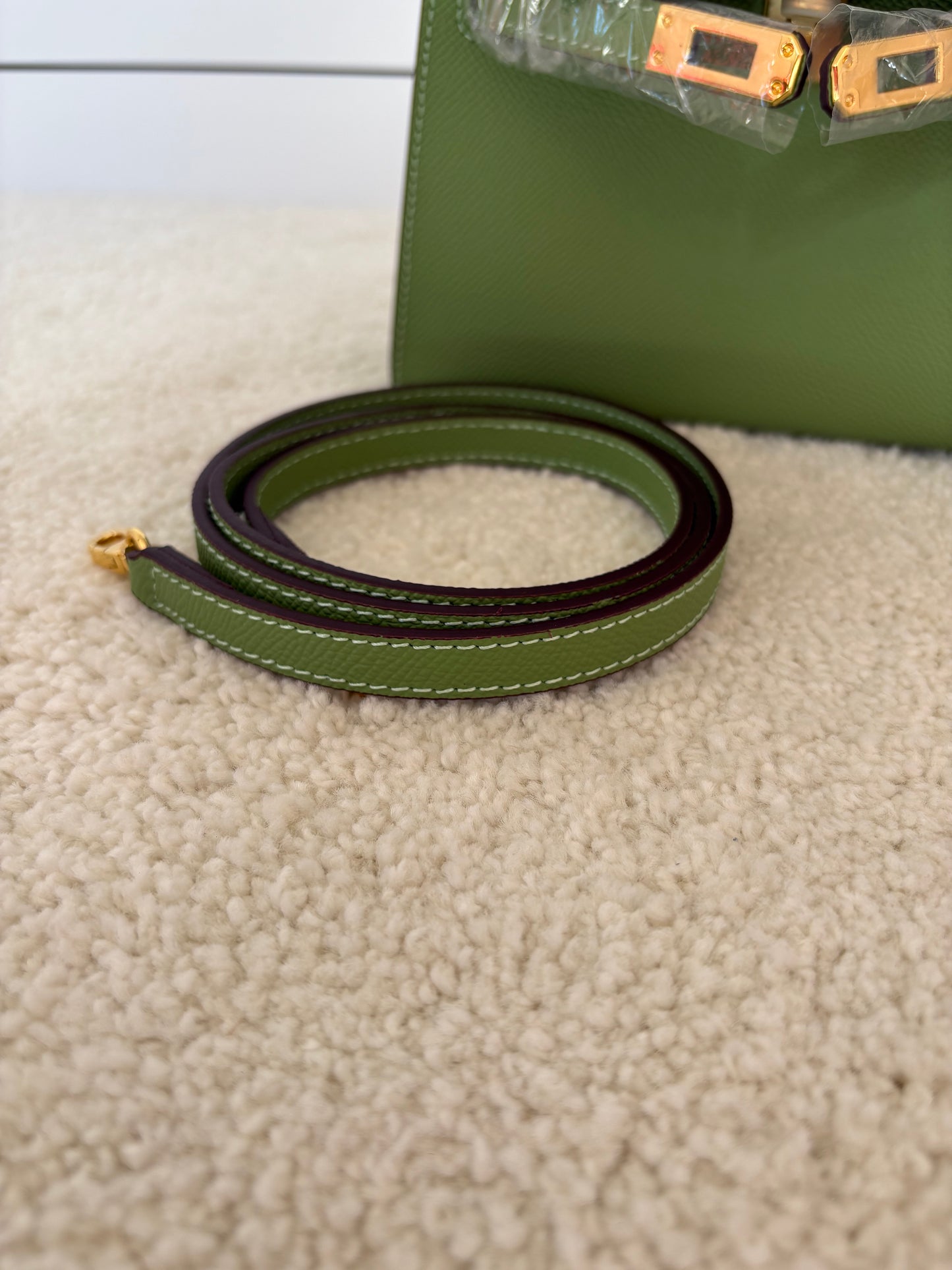 Sac Kelly Élégance 19 cm – Vert Olive