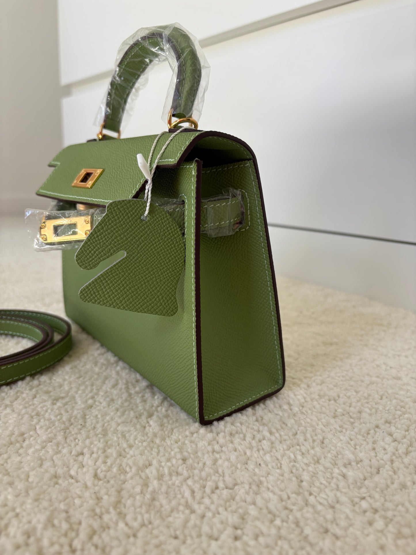 Sac Kelly Élégance 19 cm – Vert Olive