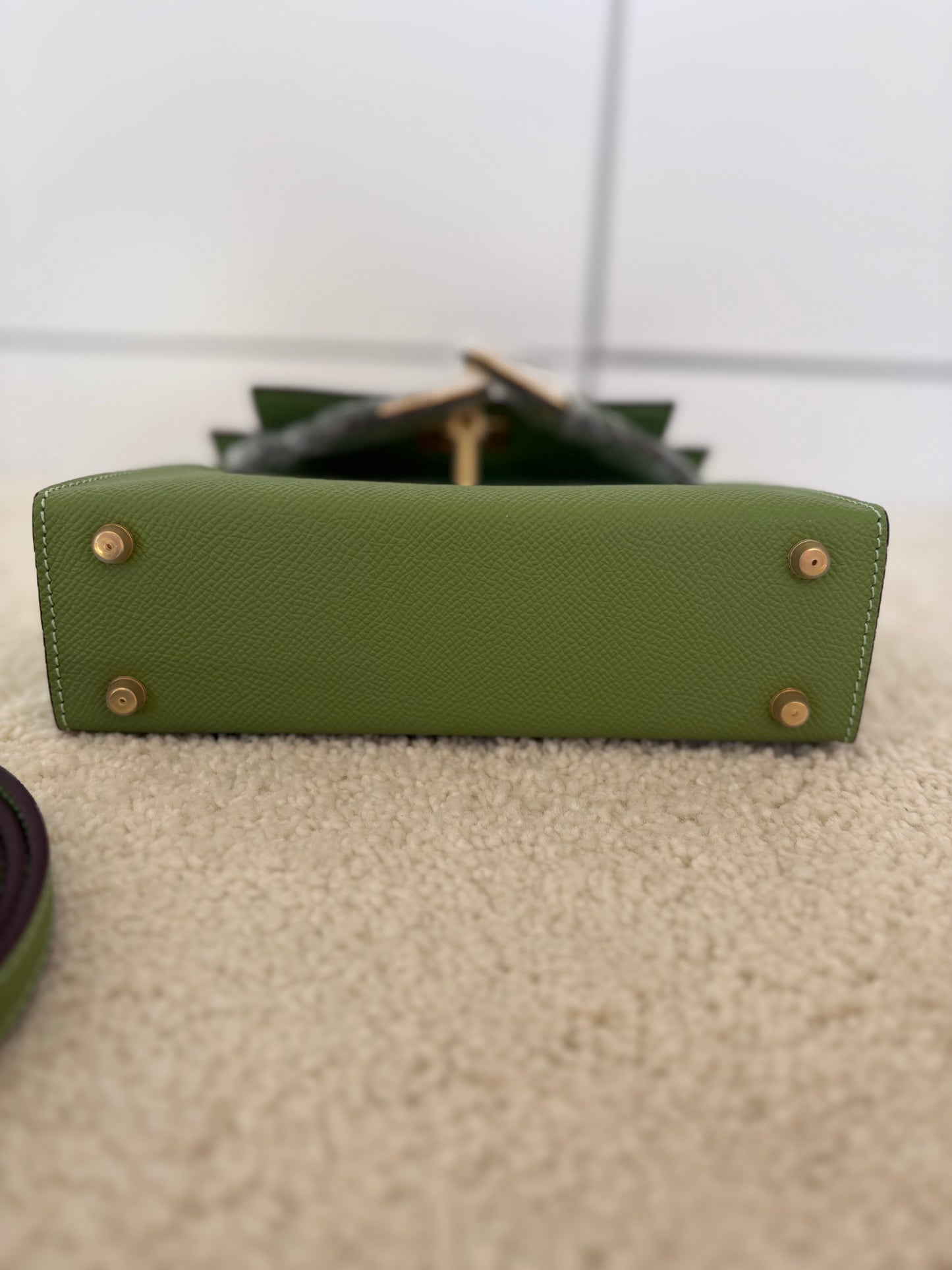 Sac Kelly Élégance 19 cm – Vert Olive