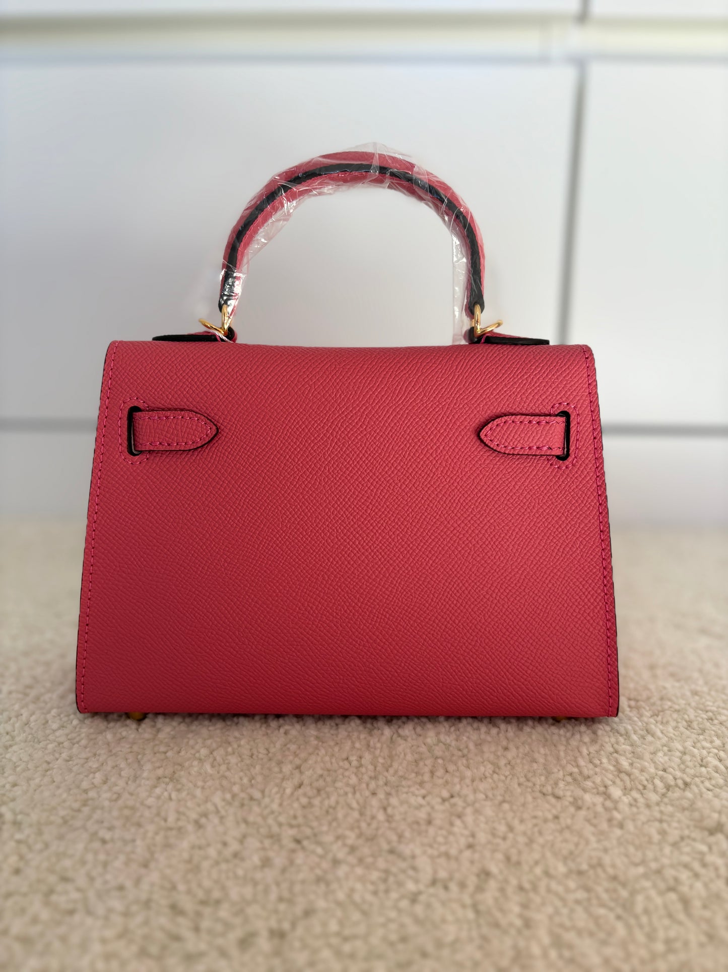 Sac Kelly Élégance 19 cm – Rouge Cerise
