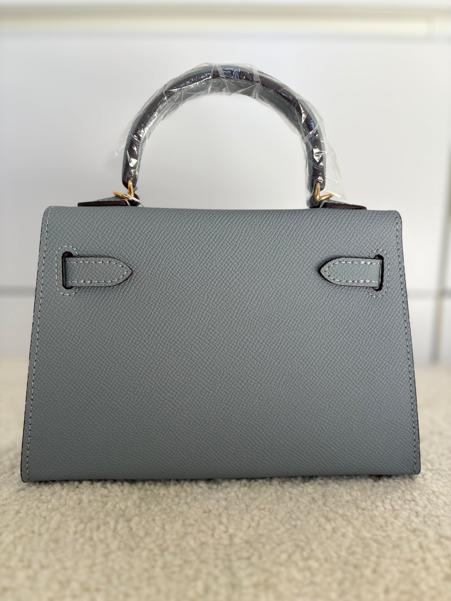 Sac Kelly Élégance 19 cm – Gris Perle