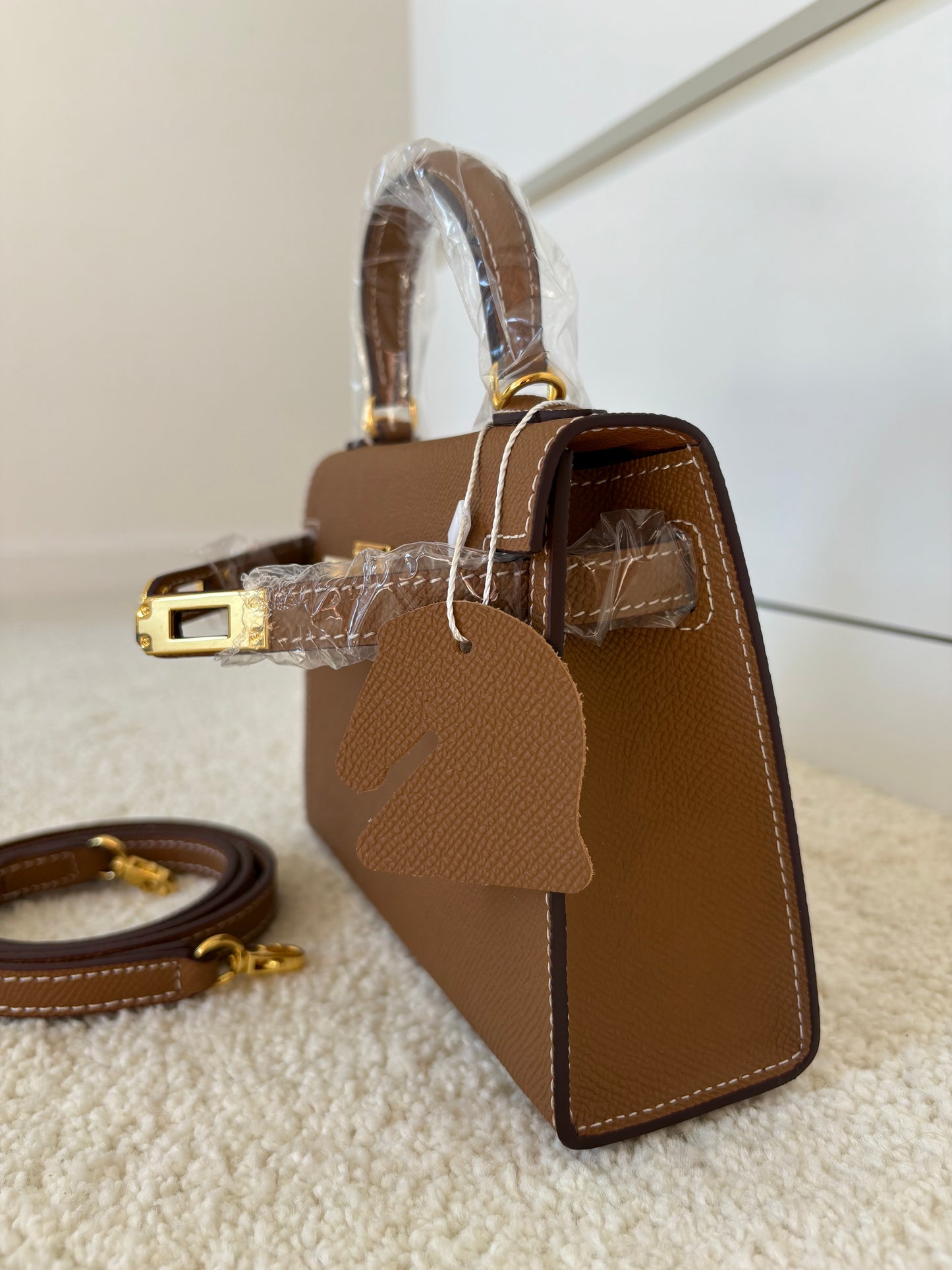 Sac Kelly Élégance 19 cm – Marron  Intense